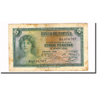 Billet, Espagne, 5 Pesetas, 1935, KM:85a, TB+ - 5 Peseten