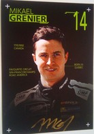 Mikael Grenier ( Canadian Race Car Driver) - Handtekening