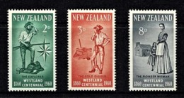 New Zealand 1960 Westland Centennial Set Of 3 Mostly Mint No Gum - Ongebruikt