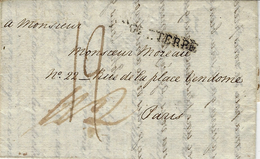 1814- Letter From London To France  " ANGLETERRE " - Back , Mark  FOREIGN / 207 / 1814 - ...-1840 Prephilately