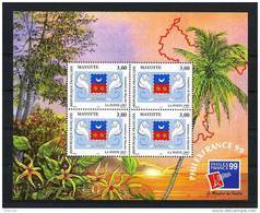 MAYOTTE 1999 Bloc N° 1 **  Neuf MNH Superbe Philexfrance 99 Armoiries Coat Of Arms - Blocks & Sheetlets