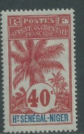 Haut-Sénégal N° 11 X  Type  Palmiers  : 40 C. Rouge Sur Azuré Trace De Charnière Sinon TB - Otros & Sin Clasificación