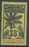 Haut-Sénégal N° 10 X  Type  Palmiers  : 35 C.  Noir Sur Jaune Trace De Charnière Sinon TB - Otros & Sin Clasificación
