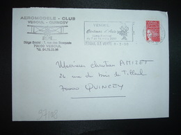 LETTRE TP M. DE LUQUET TVP ROUGE OBL.MEC.8-2 2000 70 VESOUL ILE VERTE + AEROMODELE CLUB VESOUL QUINCEY - Autres & Non Classés