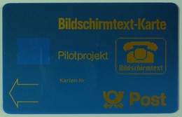 GERMANY - Bildschirmtext-Karte - Pilotprojekt - Specimen - Without Chip Or Control - RR - T-Series : Ensayos