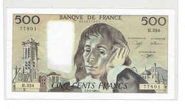 500 F PASCAL - SANS TROUS D'EPINGLES NI PLIS - NEUF - F.3-1-1991.F. - H.334 - 500 F 1968-1993 ''Pascal''