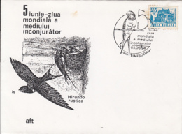 BIRDS, BARN SWALLOW, SPECIAL COVER, 1994, ROMANIA - Schwalben