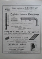 CALORIFUGE  En LIEGE  Benoit & Cie - Page De 1925 Catalogue Sciences & Tech. (Dims. Standard 22 X 30 Cm) - Andere Geräte