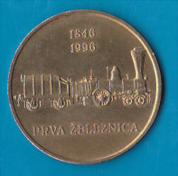 SLOVENIA    - 5 Tolarjev 1996 First Railway Train  UNC  Commemorative Coin - Slovenia