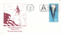 1985 USA  Space Shuttle Discovery STS-51C Launch Commemorative Cover - America Del Nord