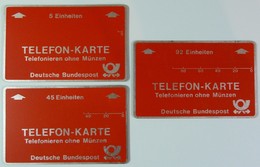 GERMANY - L&G - Landis & Gyr - Frankfurt - Test / Trial Set Of 3 - 5, 45 & 92 - Mint / Used - T-Series : Tests