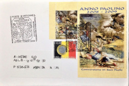 Vatican, Circulated Cover To Portugal, "Museums", "Coins On Stamps", "Painting", "Saints", "St. Paul", 2009 - Lettres & Documents