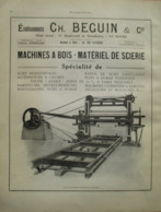 Machine à Bois Pour SCIERIE Beguin  Le Havre  - Page De 1925 Catalogue Sciences & Tech. (Dims. Standard 22 X 30 Cm) - Machines