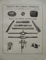 Outillage Pour Machine Outil Ste Forges Modernes à Bordeaux - Page Catalogue Technique De 1925 (Dims Env 22 X 30 Cm) - Machines