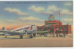 Nashville TN Berry Airport DC-4 1940 Linen Postcard - Nashville
