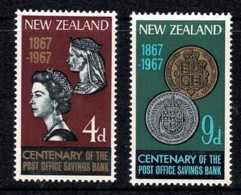 New Zealand 1967 Post Office Savings Bank Centenary Set Of 2 MNH - - Ongebruikt