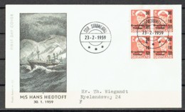 Greenland 1959. Michel 43, 4-block FDC Sent To Denmark. - Brieven En Documenten