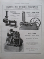 Machine POMPE CENTRIFUGE - Société Des Forges Modernes Bordeaux - Page Catalogue Technique De 1925 (Dims Env 22 X 30 Cm) - Machines