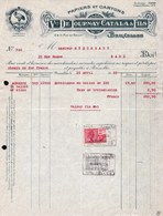 FACTURE DE 1926 - * FABRIQUE DE PAPIER ET CARTON * VEUVE DE TOURNAY CATALA & FILS à BRUXELLES - Druck & Papierwaren