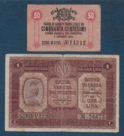 ITALIE  - 2  Billets De 1918 - Buoni Di Cassa