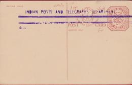 India Indian Posts And Telegraphs Department Entier Postal Postwaardestuk Nizam's Dominions Stationary Card - Inland Letter Cards