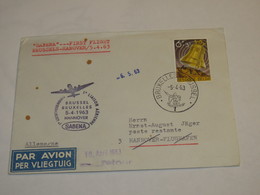 Belgium First Flight Cover 1963 - Andere & Zonder Classificatie