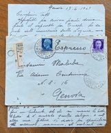 ISTRIA - LUSSIMPICCOLO*POLA* 19/4/1943  Annullo C.l.b.IMP. 50+1,25 - ESPRESSO PER GENOVA CON LETTERA INTERESSANTE V.nota - Dalmatie