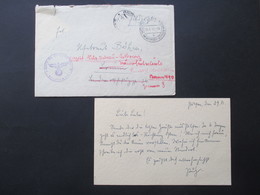 Deutsche Dienstpost Böhmen Und Mähren Pilsen (Ostkaserne) Nach Brünn Mit Ak Stempel Und Weitergeleitet Nach Mährisch Ost - Covers & Documents