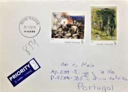 Norway, Circulated Cover To Portugal, "Painting", "Famous People", "Eero Järnefelt", 2015 - Briefe U. Dokumente