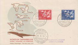 Enveloppe  FDC  1er  Jour   ISLANDE   Journée  Des   Pays  Du  Nord   1956 - FDC