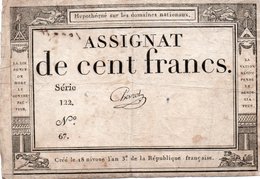 FRANCIA  ASSIGNAT 100 FRANCS 1795 P-A 78 - ...-1889 Franchi Antichi Circolanti Durante Il XIX Sec.