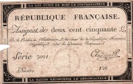 FRANCIA  ASSIGNAT 250 FRANCS 1793 P-A 75 - ...-1889 Francos Ancianos Circulantes Durante XIXesimo