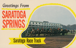 Greetings From Saratoga Springs - Race Track - New York - Horses - Unused - 2 Scans - Saratoga Springs