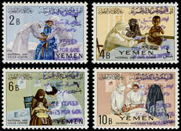 ** YEMEN ROYAUME - Poste - Michel 128/31 B, Surcharge à Main Violette: Maternité - Yémen