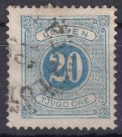 Sweden 1874 Postage Due Mi#6 B Perforation 13, Used - Segnatasse