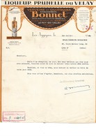 FACTURE ILLUSTREE -LIQUEUR PRUNELLE DU VELAY -ETABLISSEMENT BONNET -LE PUY EN VELAY  -ANNEE 1948 - Sonstige & Ohne Zuordnung