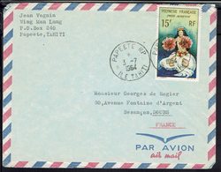 Polynésie Fr -  P. Aérienne N° 7 Seul Sur Enveloppe De Papeete, Pour Besançon 3-7-1964 (Fr) B/TB - - Cartas & Documentos
