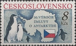 CZECHOSLOVAKIA - ANTARCTIC TREATY, 30th ANNIVERSARY 1991 - MNH - Traité Sur L'Antarctique