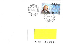 VATICANO - 2002 Lettera Con Francobollo Singolo (padre Pio) E Annullo Ordinario 10-C  - 1826 - Storia Postale
