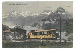 BRUNNEN-MORSCHACH-BAHN: Zug Mit Hotel Rütli, Colorierte Foto-AK 1907 - Morschach