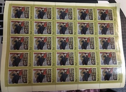 USSR Russia 1977 Sheet 107th Birth Anni Lenin Painting K.V. Filatov Famous People ART Military Army Stamps MNH Mi 4587 - Full Sheets