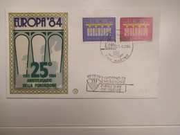 1984 Europa CEPT Serie N.2 Valori Serie Completa 25°anniversario - Lettres & Documents