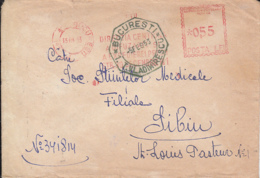 AMOUNT 0.55, BUCHAREST, PRESS OFFICE, RED MACHINE STAMPS ON COVER, 1953, ROMANIA - Covers & Documents