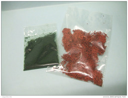 Jouef - 2 Sachets LICHENS Rouge + FLOCAGE MOUSSE Vert Foncé HO 1/87 - Décors