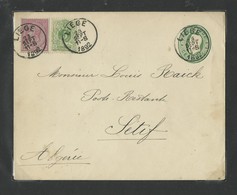 N°45/46 En Affr. Compl. Sur E.P. Env. (Em. 1869) N°4, Obl. Sc LIEGE Le 23.9.1893 Vers L'Algérie (Sétif) - Très Frais. - - Briefe