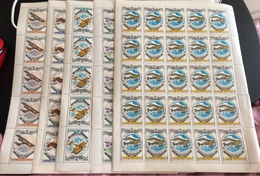 USSR Russia 1976 Sheet History Russian Aircraft Airplanes Aviation Gakkel Transport Airplane Stamps MNH Michel 4540-4544 - Full Sheets
