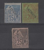Réunion- 1891-  N°22/24 _ - Andere & Zonder Classificatie