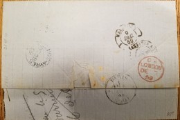 O) 1859 ARGENTINA - BUENOS AYRES, PREPHILATELY, PARIS - MARSEILLE - D. A. LONDON, XF - Lettres & Documents