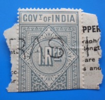 GOVERNMENT OF INDIA Tax Stamp Service Ex English Colony Cancellation Stamp Of The Consul-Timbre Fiscal Consulat Service - 1854 Britische Indien-Kompanie