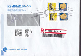 Denmark Registered Einschreiben TERMINAL TAASTRUP 2019 Cover Brief Viking Wiking Coin Münze Pieces NON Réclamé Label - Covers & Documents